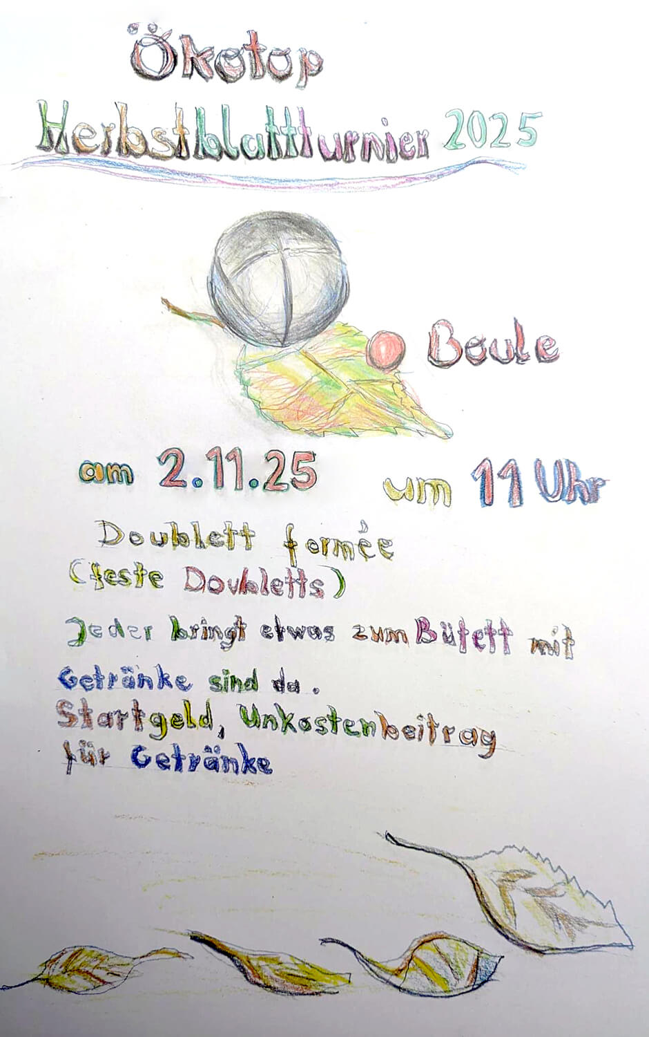 Mehr über den Artikel erfahren HERBSTBLATTTUNIER AM 2. NOVEMBER 2025